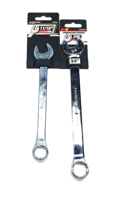 Performance Tools 2 Piece Combination Wrench Set W30222 W30224 NOS