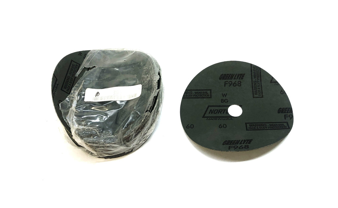 Norton 7" 60 Grit Greenlyte Ceramic Fiber Sanding Disc 25ct Box F968 (3VN93) NOS