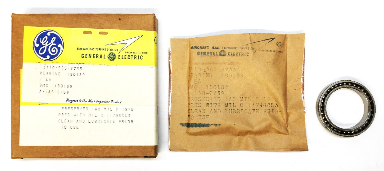 General Electric/GE Single Roller Ball Bearing 180189 (3119-585-9733) NOS