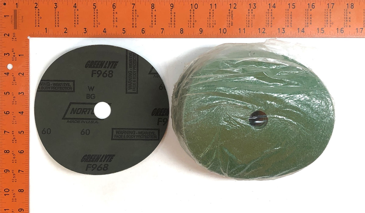 Norton 7" 60 Grit Greenlyte Ceramic Fiber Sanding Disc 25ct Box F968 (3VN93) NOS