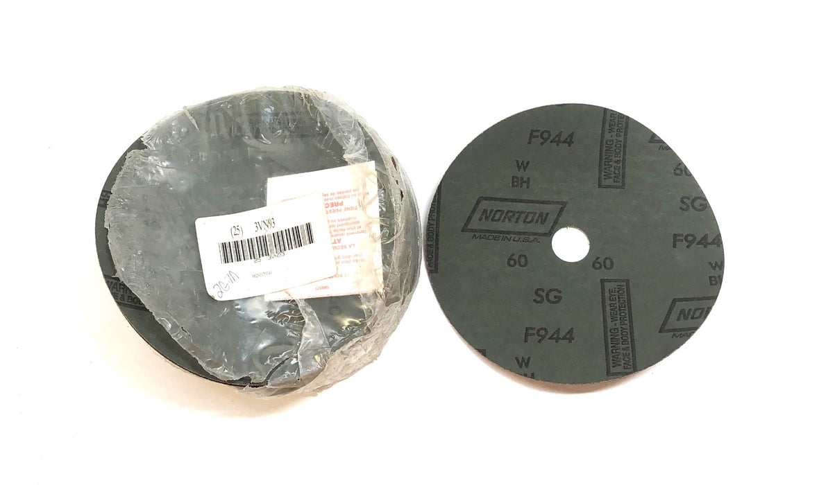Norton 7" 60 Grit Ceramic Fiber Sanding Disc 25ct Box F944 (3VN93) NOS