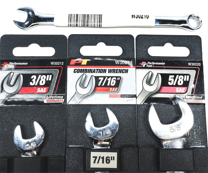 Performance Tools 4 Piece Combination Wrench Set W30210 W30212 W30214 W30220 NOS