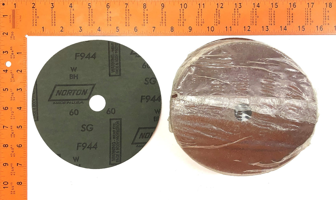 Norton 7" 60 Grit Ceramic Fiber Sanding Disc 25ct Box F944 (3VN93) NOS