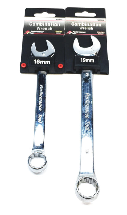 Performance Tools 2 Piece Combination Wrench Set W30016 W30019 NOS