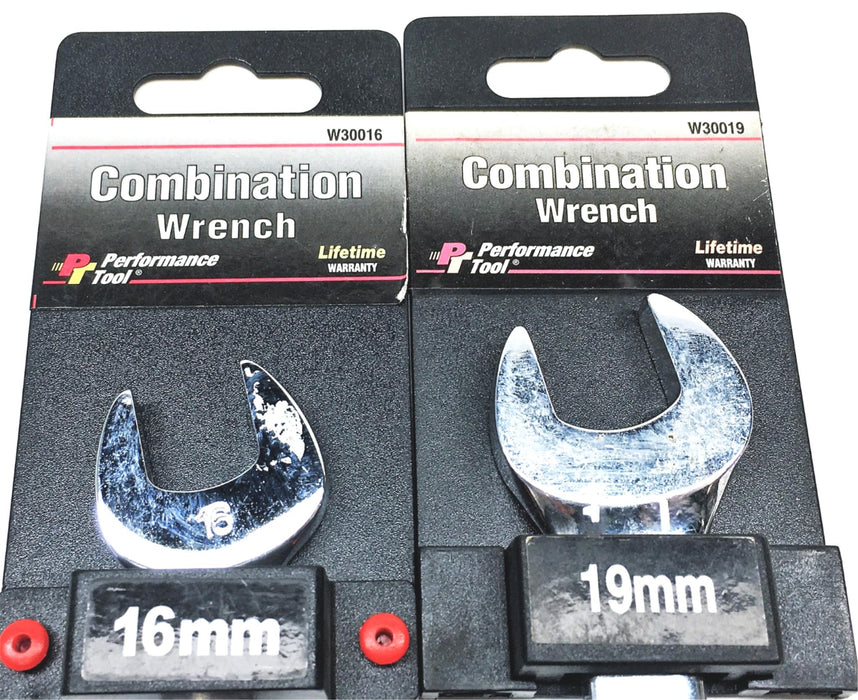 Performance Tools 2 Piece Combination Wrench Set W30016 W30019 NOS