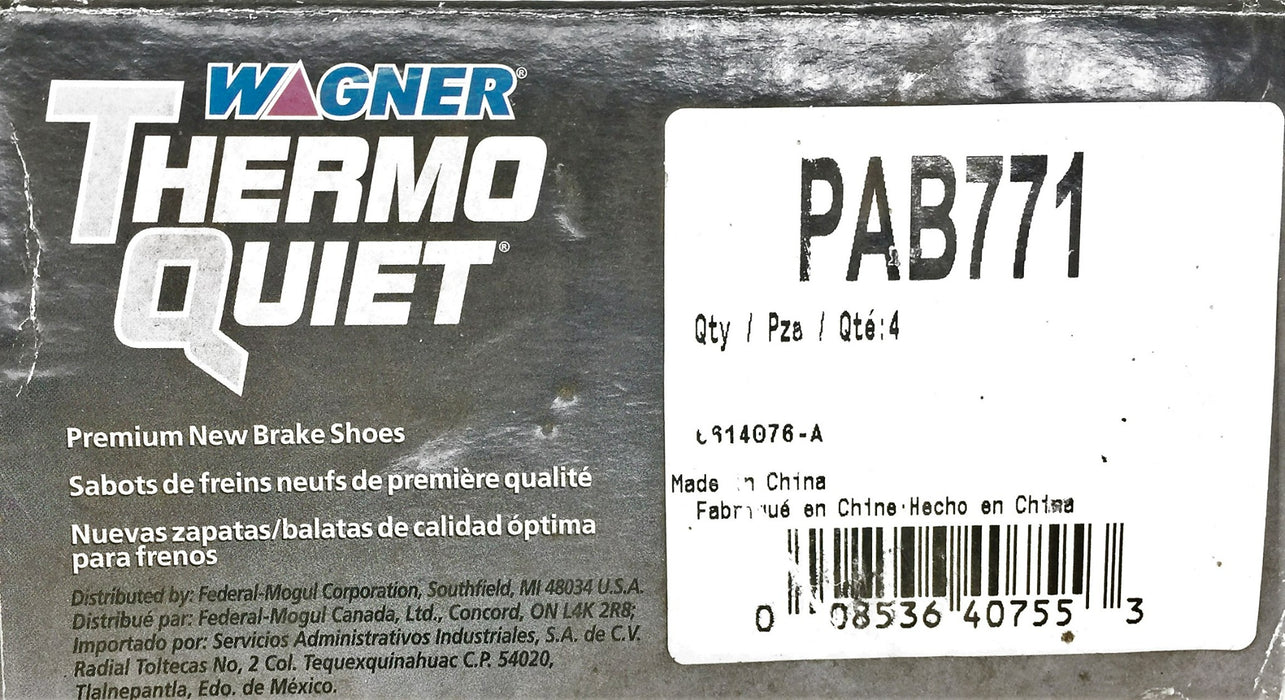 Wagner Thermo Quiet Ceramic Parking Brake Shoes PAB771 NOS