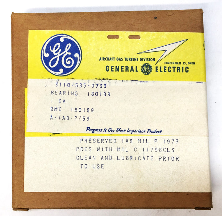General Electric/GE Single Roller Ball Bearing 180189 (3119-585-9733) NOS