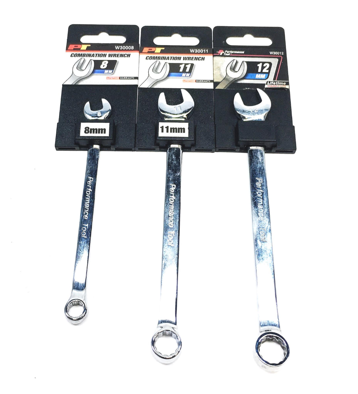 Performance Tools 3 Piece Combination Wrench Set W30008 W30011 W30012 ...