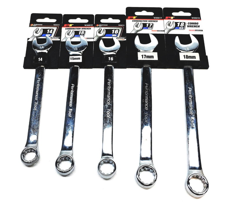 PT 5 Piece Combination Wrench Set W30014 W30015 W30016 W30017 W30018 NOS