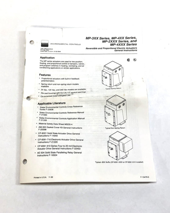 Barber Colman Floating Valve Damper Actuator with Transformer MP-465-0-2-2 NOS