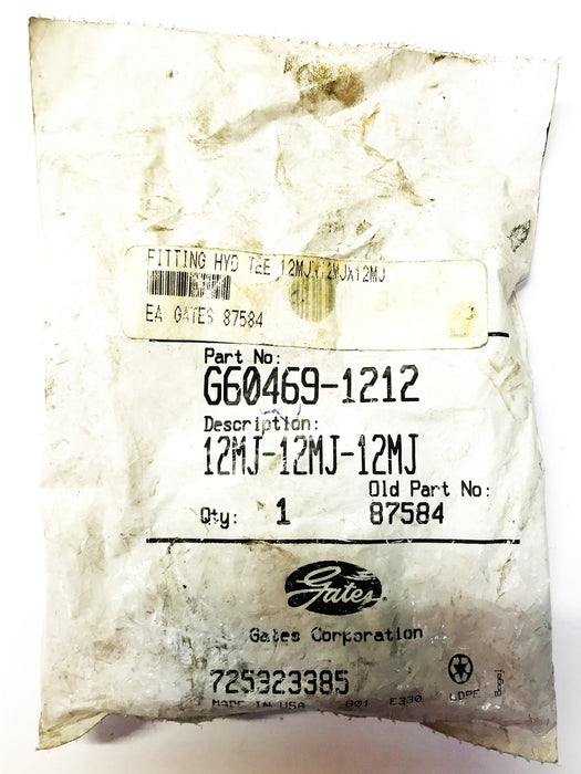 Gates Hydraulic Tee G60469-1212 NOS