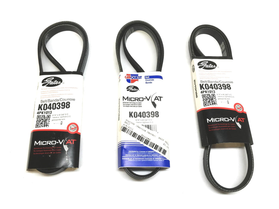 Car Quest/Gates 9/16" x 40-3/8" Micro-V AT Drive Belt K040398 [Lot of 3] NOS