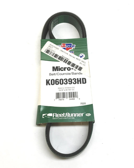 Car Quest/Gates 13/16" x 39-7/8" Heavy Micro-V Drive Belt K060393 NOS