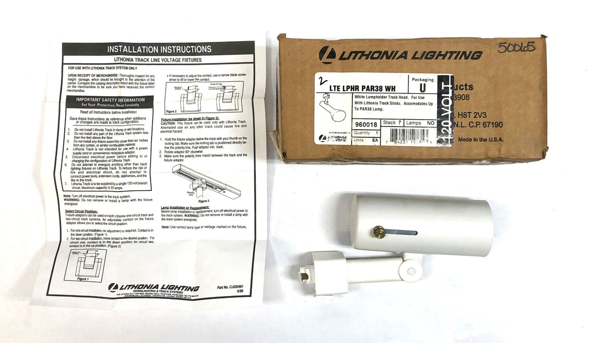 Lithonia Lighting PAR38 White Lampholder Track Head 960018 (CJ520461) NOS