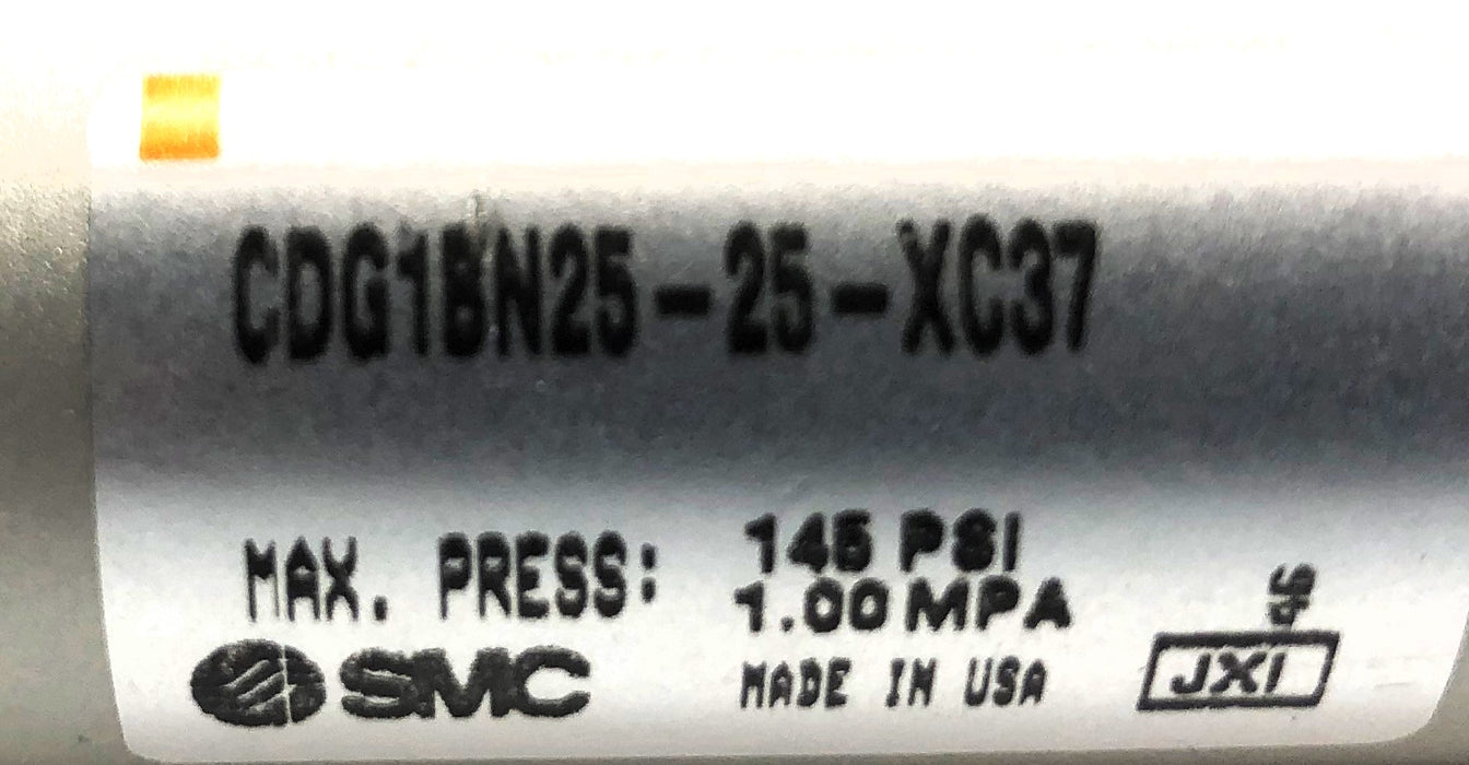 SMC 145 PSI Max Press Pneumatic Cylinder CDG1BN25-25-XC37 NOS