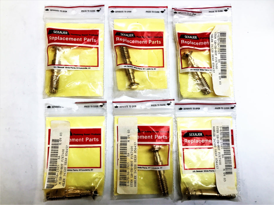 Sexauer Left Hand Faucet Stem Assembly 054650 [Lot of 6] NOS