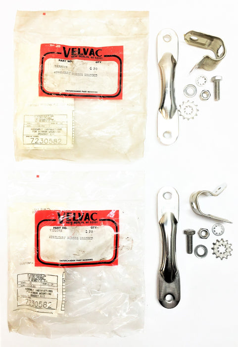 VELVAC Chrome Auxiliary Mirror Bracket 7230575 [Lot of 2] NOS