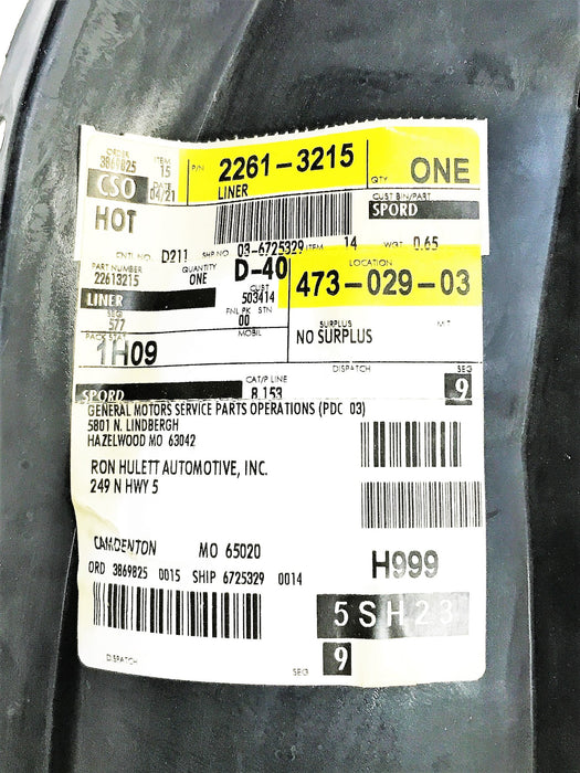 GM OEM Fender Liner 22613215 NOS