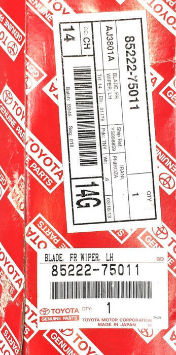 Toyota Rubber Front Left 650mm Windshield Wiper Blade 85222-75011 NOS