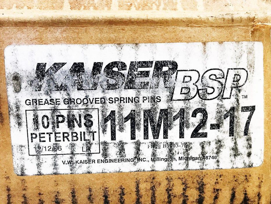 Grease Grooved Spring Pin BSP11M12-17 NOS