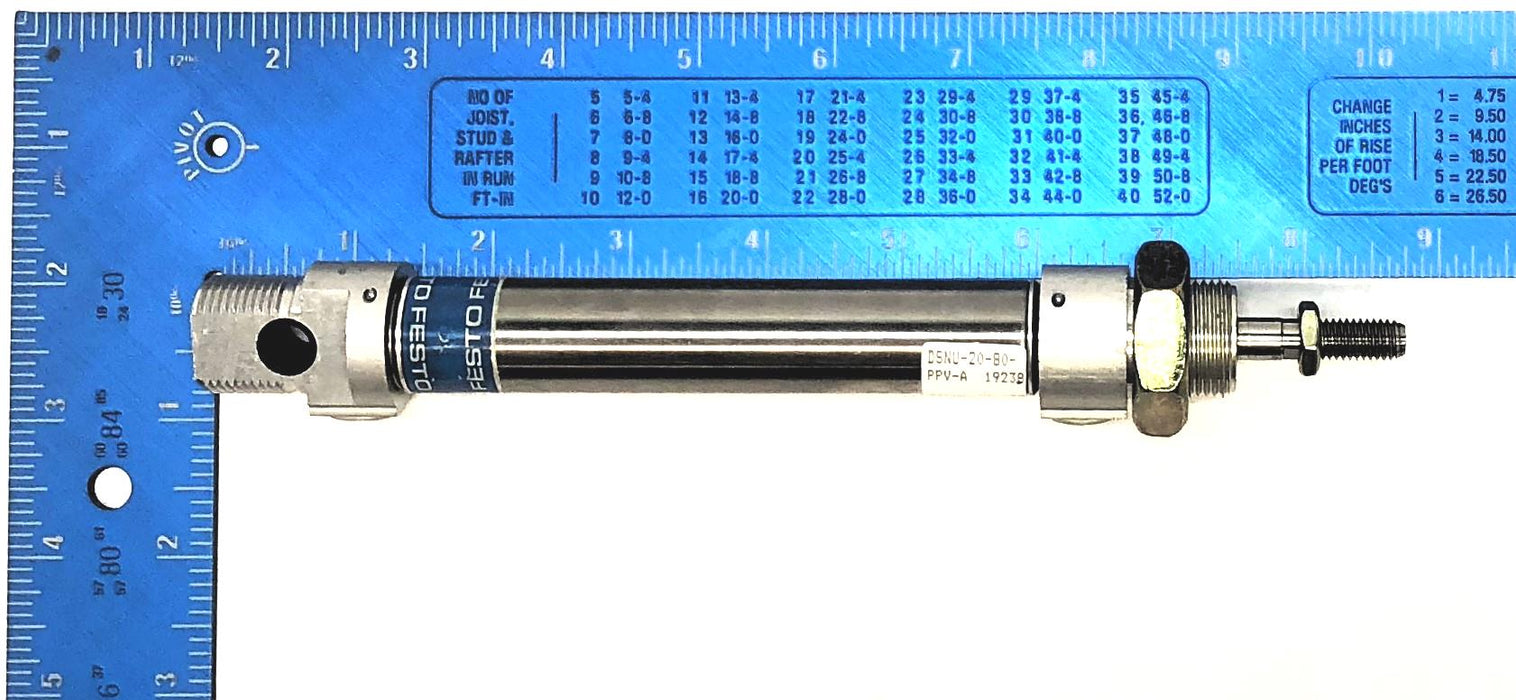 Festo 10 Bar / 150 PSI Pmax Pneumatic Cylinder DSNU-20-80-PPV-A NOS