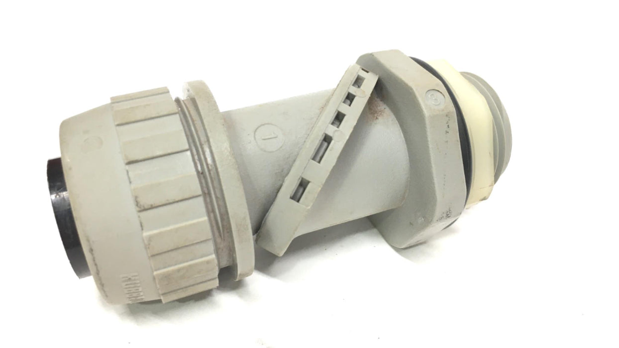 HUBBELL 1" NPT LIQUIDTIGHT CONNECTOR,  LOK FNMC-B GRAY, NOS