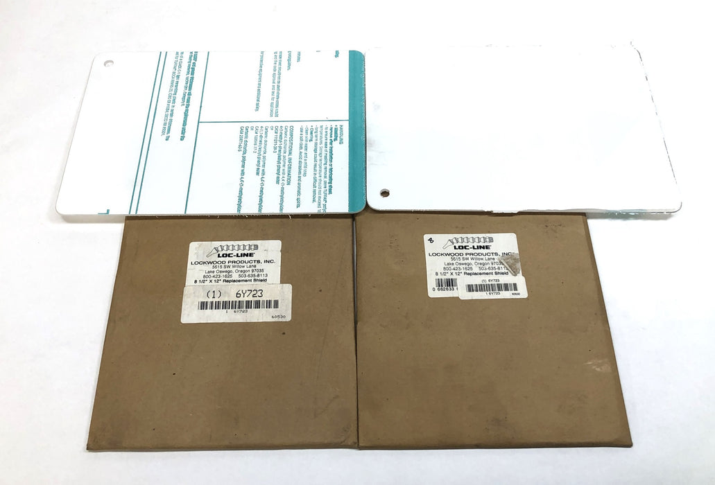 Loc-Line 8-1/2" X 12" Polycarbonate Replacement Shield 60530 [Lot of 2] NOS