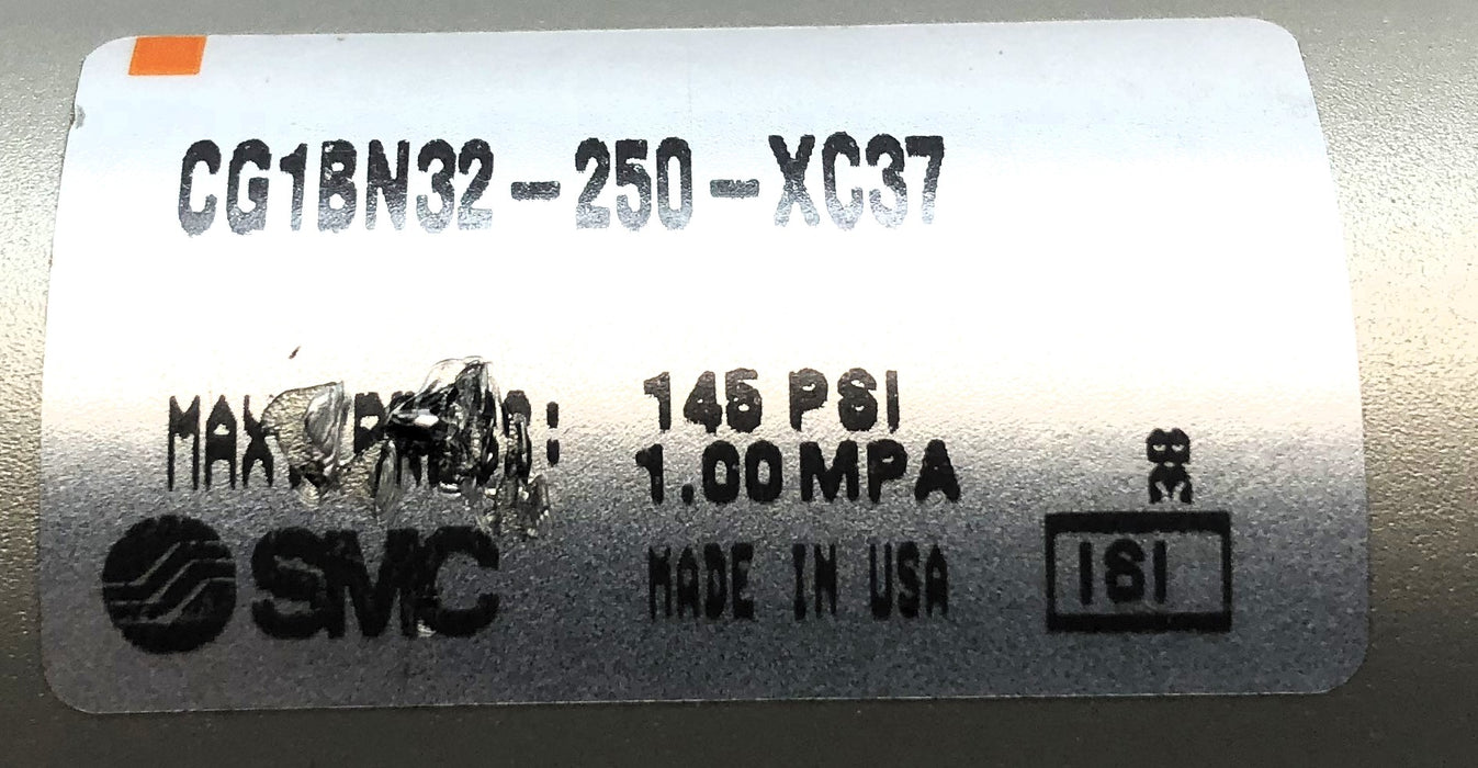 SMC 145 PSI Max Press Pneumatic Cylinder CG1BN32-250-XC37 NOS
