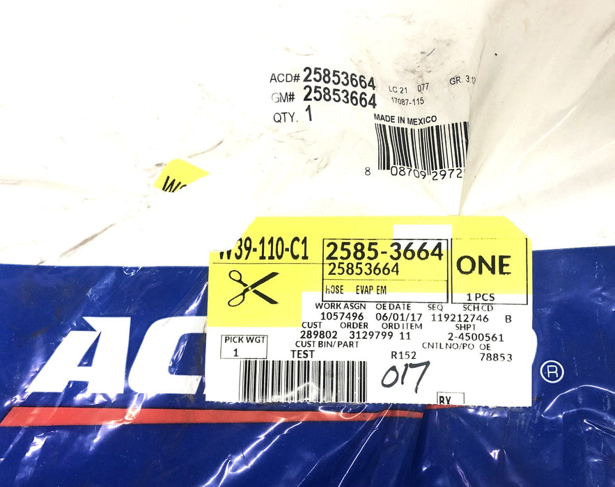 AC Delco Vent Hose Line 25853664 NOS