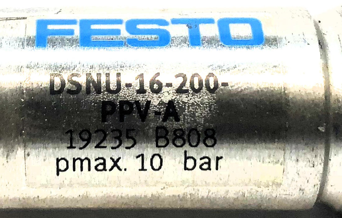 Festo 10 Bar Pmax Pneumatic Cylinder DSNU-16-200-PPV-A (19235) NOS