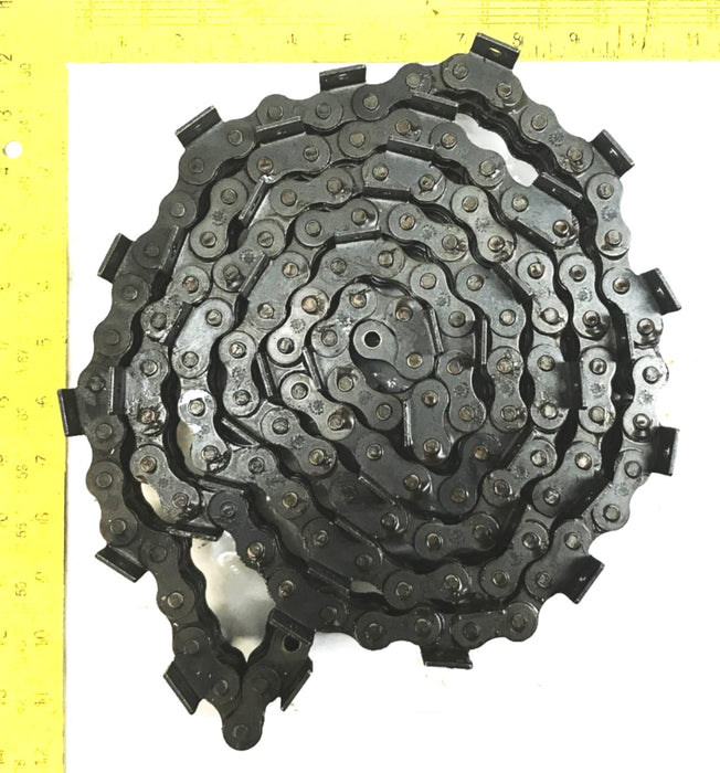 Unbranded Double-Strand Roller Chain with K1 Attachments, 8 feet, 60-2K1 NOS