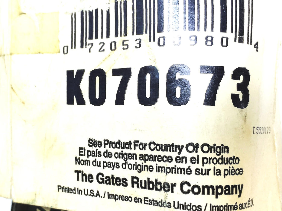 Gates Green Stripe Serpentine Belt K070673 NOS