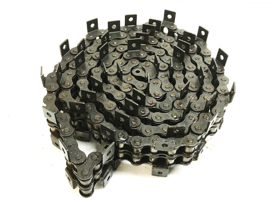 Unbranded Double-Strand Roller Chain with K1 Attachments, 8 feet, 60-2K1 NOS