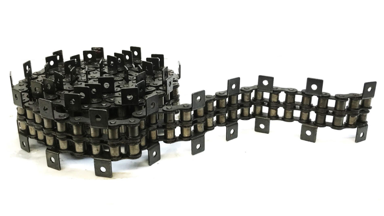 Unbranded Double-Strand Roller Chain with K1 Attachments, 8 feet, 60-2K1 NOS
