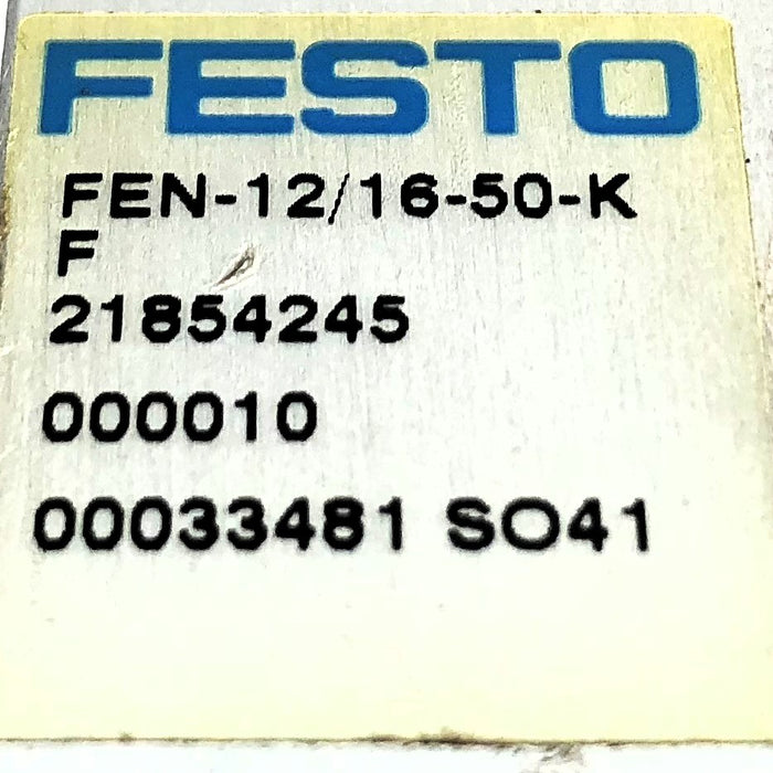 Festo Guided Pneumatic Cylinder Fen-12/16-50-KF NOS