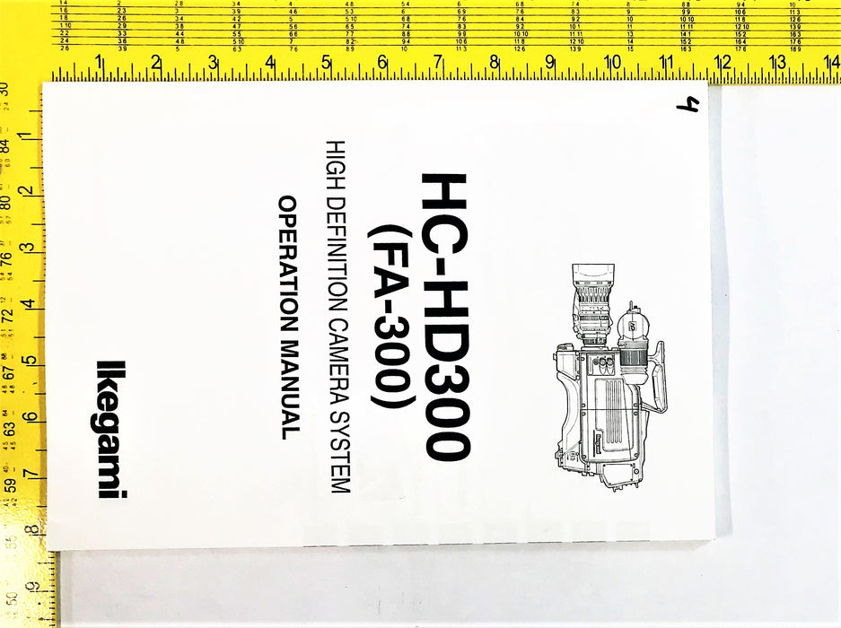 IKEGAMI HC-HD300(FA-300) HI-DEF CAMERA SYSTEM OPERATION MANUAL HC-HD300 USED