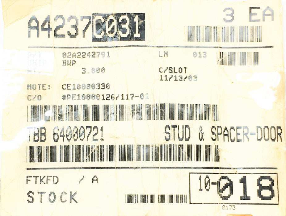 Thomas Stud Spacer 64000721 NOS