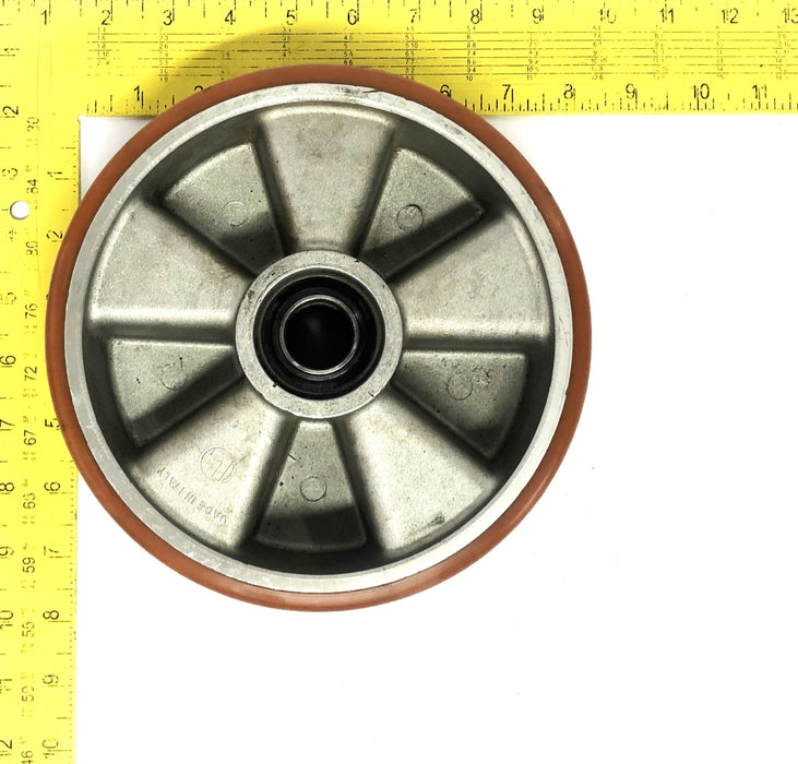 Mutliton 8 Inch Caster Wheel Single Shielded 0.78 Inch Bore USED