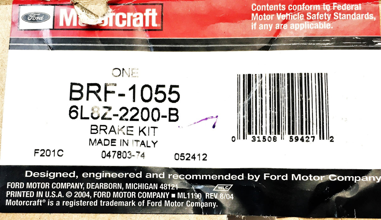 Ford Motorcraft Brake Pad Kit 6L8Z-2200-B (BRF-1055) NOS