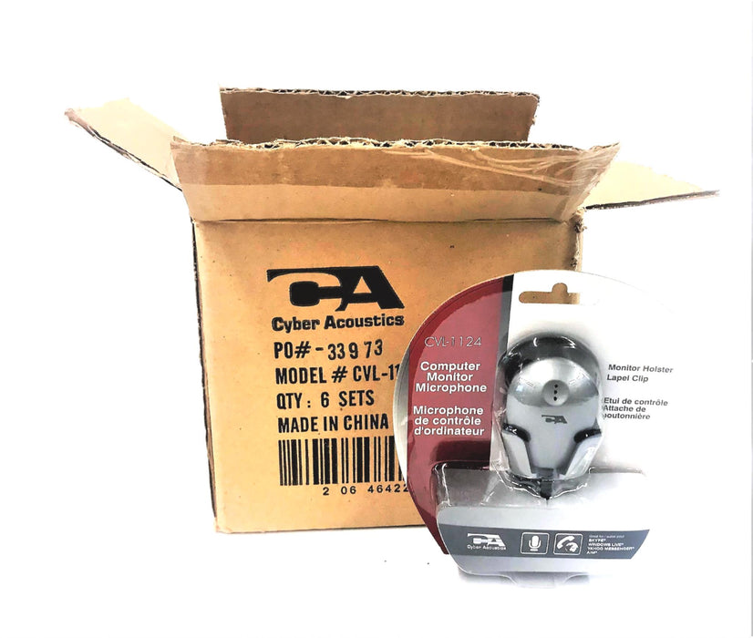 CYBER ACOUSTICS COMPUTER MONITOR MICROPHONE CVL-1124 [LOT OF 6] NOS