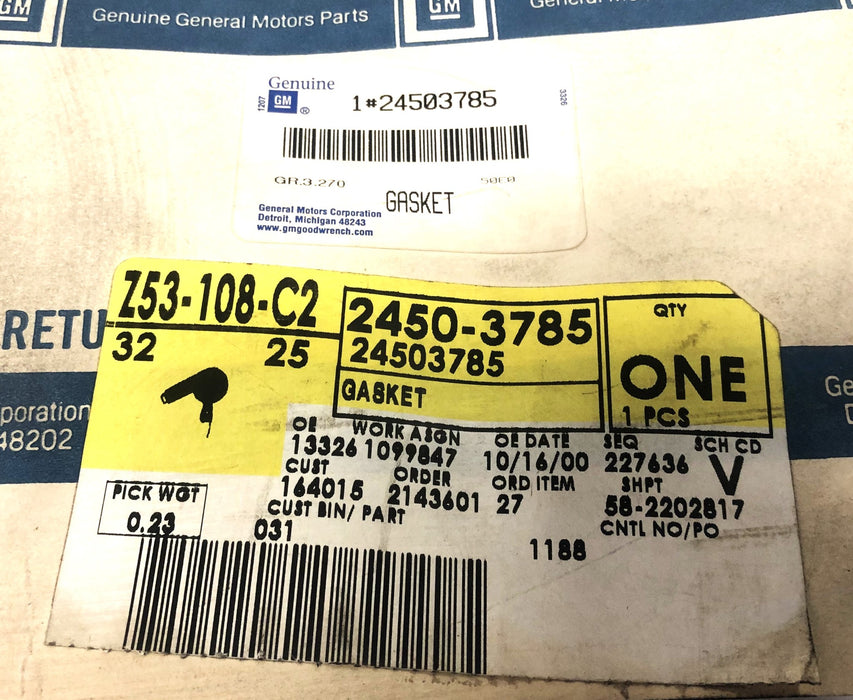 General Motors GM Intake Manifold Gasket 24503785 NOS