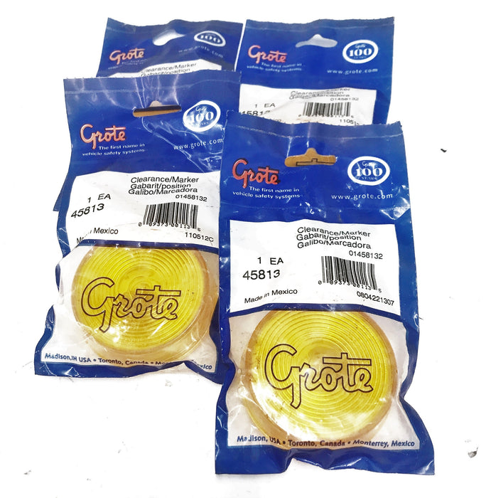 Grote Amber Round Marker/Clearance Light 45813 [Lot of 4] NOS