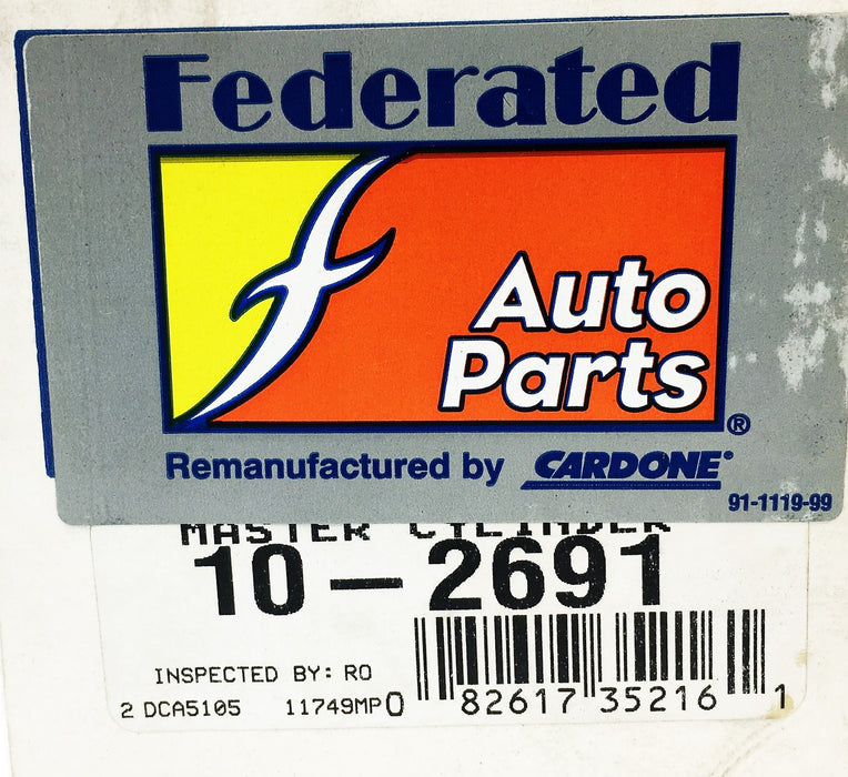 Federated Auto Parts Cardone Master Cylinder 10-2691 REMANUFACTURED