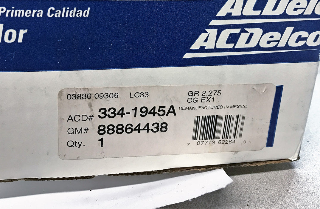 ACDelco Re-Manufactured Alternator 334-1945A NOS