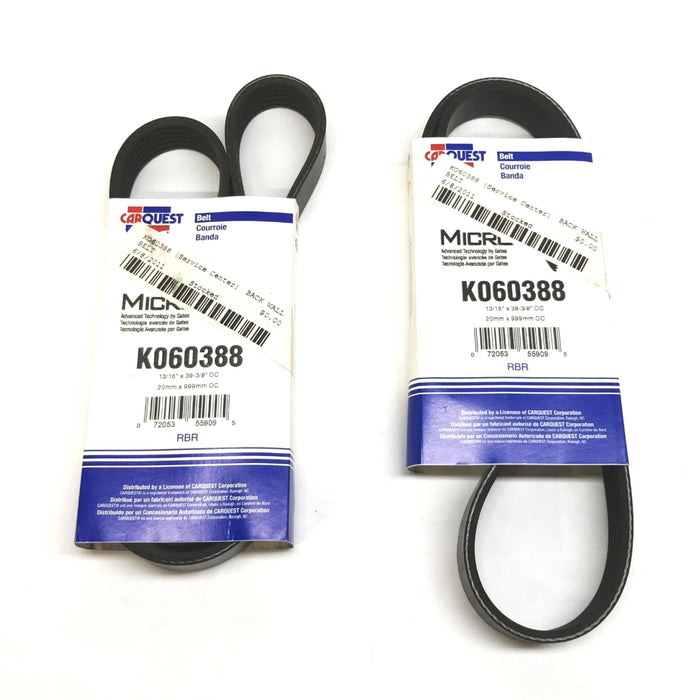 Car Quest/Gates 13/16" x 39-3/8" Micro-V Drive Belt K060388 [Lot of 2] NOS