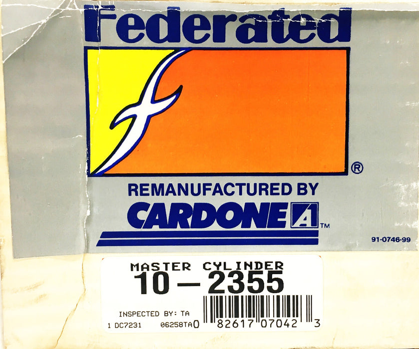 Federated Auto Parts Cardone Master Cylinder 10-2355 REMANUFACTURED