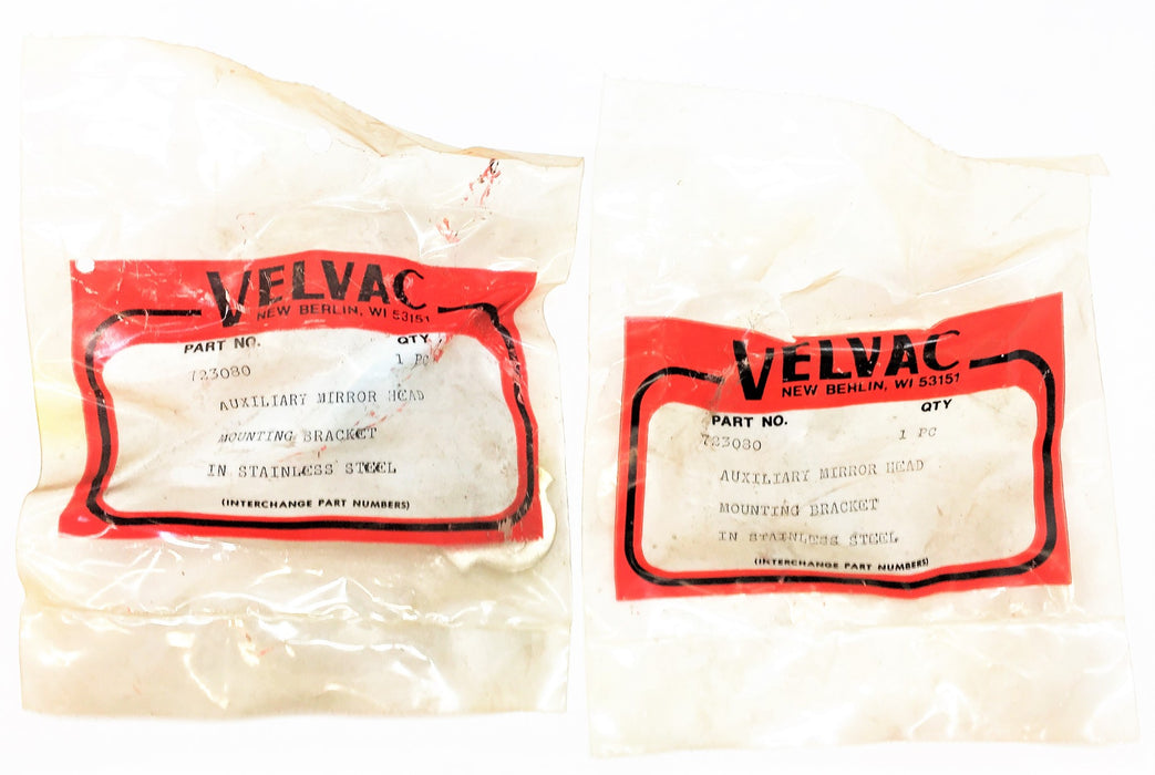 VELVAC Auxiliary Mirror Stainless Steel Mounting Bracket 723080 [Lot of 2] NOS