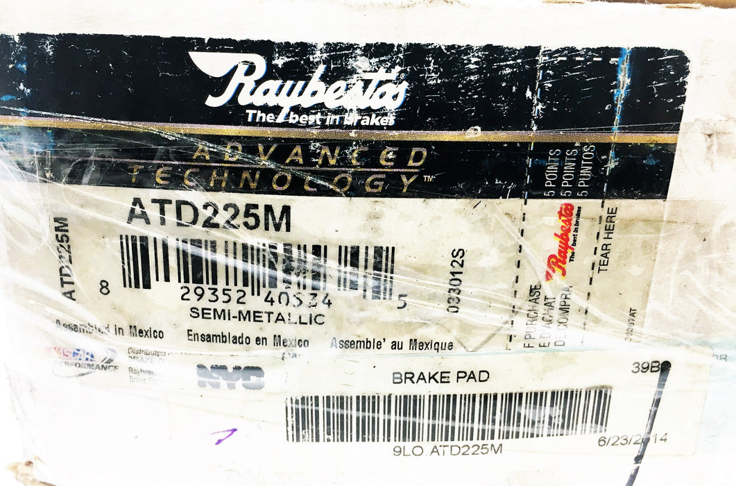 Raybestos Advanced Technology Semi-Metallic Brake Pad Set ATD225M NOS