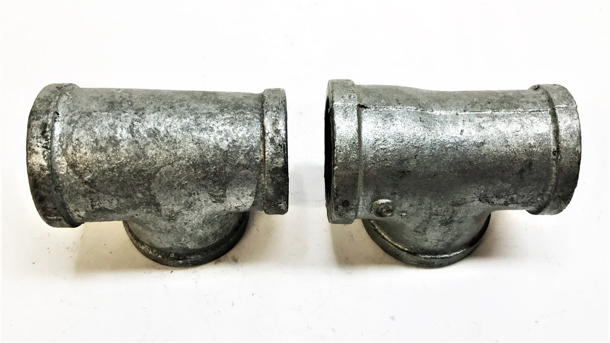 Unbranded Galvanized 1-1/2" x 1-3/4" x 1-3/4" Tee Coupling [Lot of 2] NOS