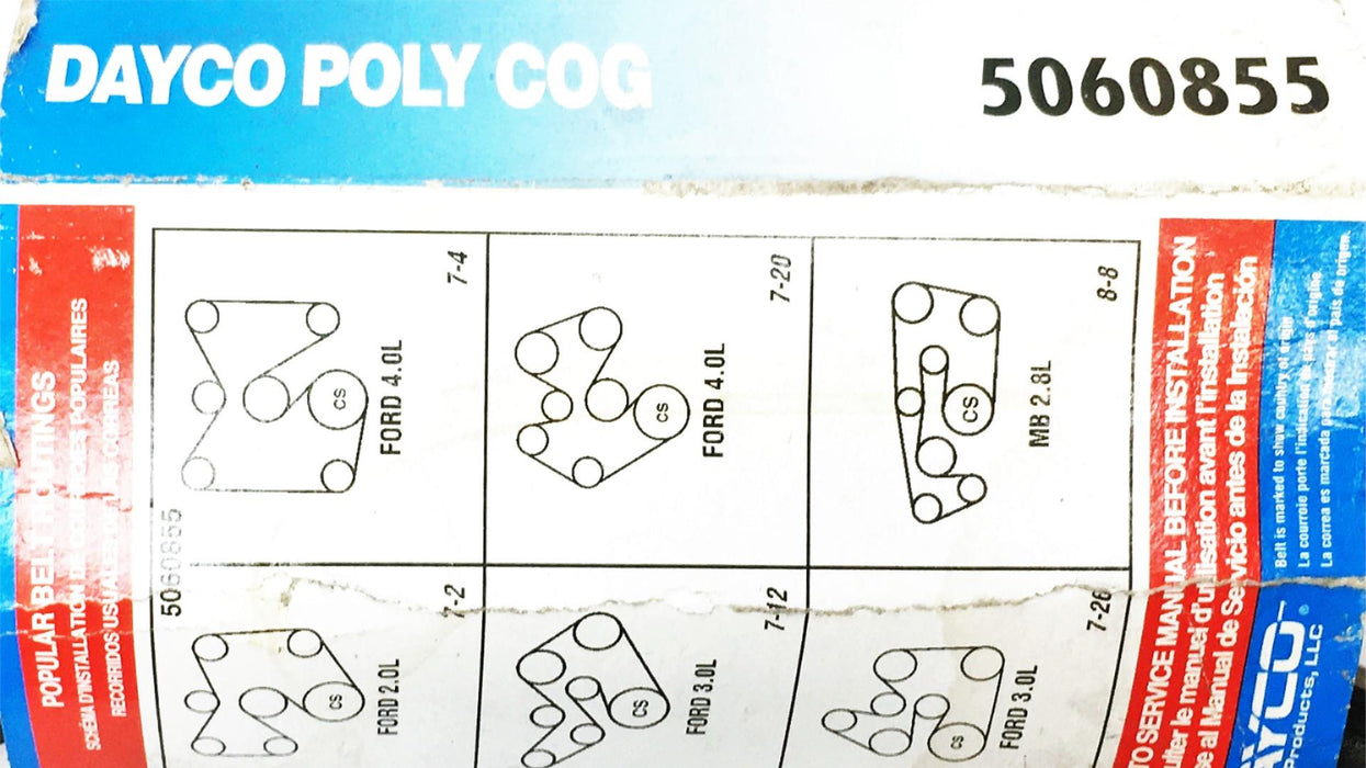 Dayco Poly Cog Serpentine Belt 5060855 NOS